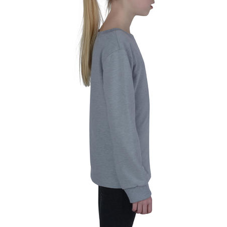 100 Girls' Gym Sweatshirt - Grey