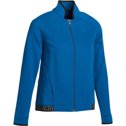 Veste sans capuche Gym & Pilates femme bleu canard
