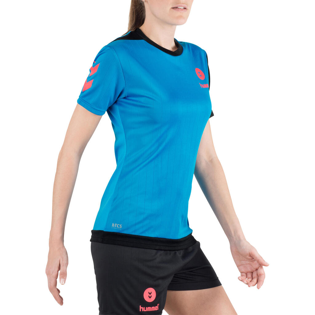 Handballtrikot Campaign Damen blau/schwarz/rosa