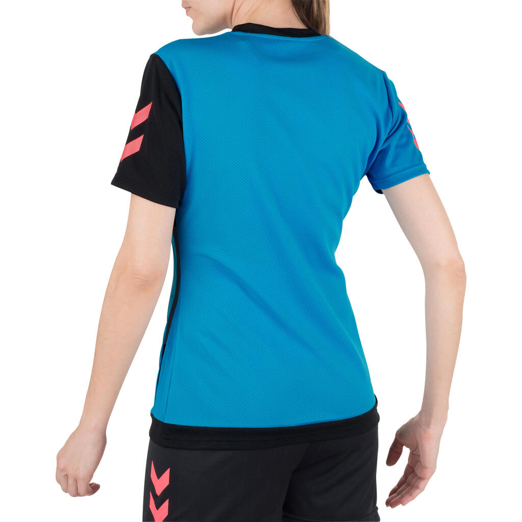 Handballtrikot Campaign Damen blau/schwarz/rosa