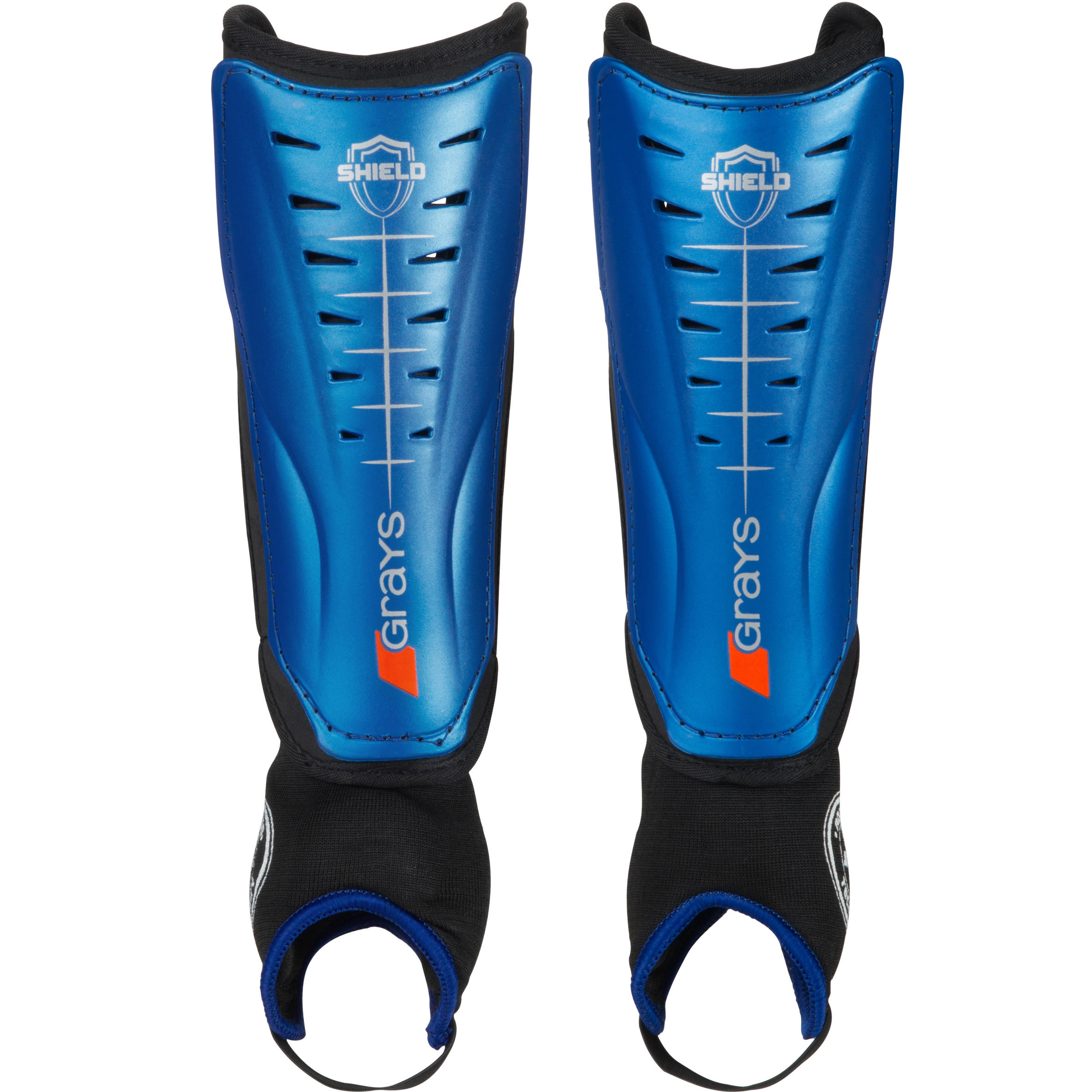 Kids'/Adult Low Intensity Field Hockey Shin Guard Shield - Blue/Black 5/15