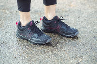 Chaussures marche sportive femme HW 100 noir / rose