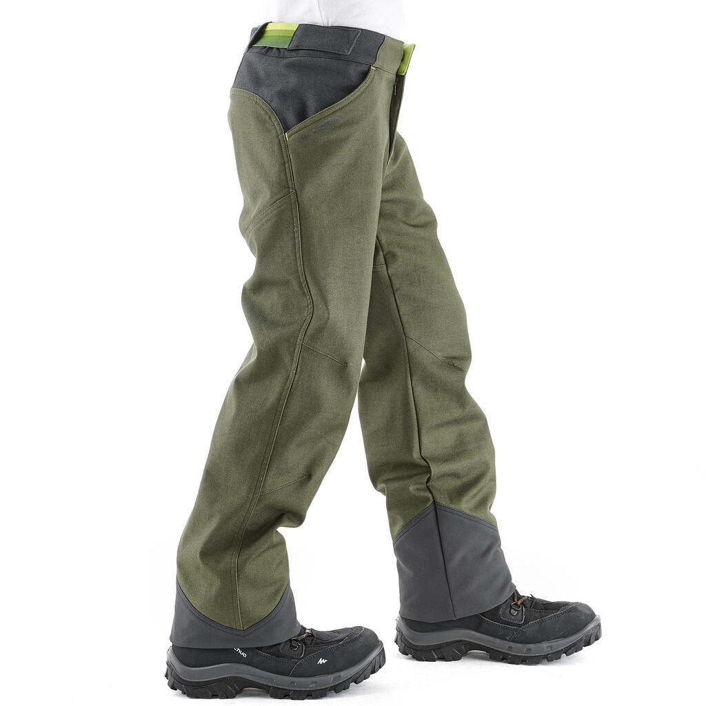 Wanderhose Winterwandern SH100 Warm Kinder khaki