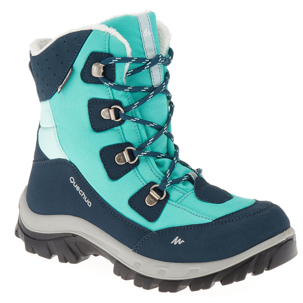 Winterstiefel Winterwandern SH520 Warm wasserdicht Kinder hellgrün