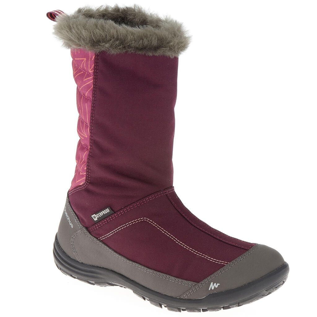 Junior snow hiking boots sh500 warm - purple