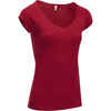 T-Shirt manches courtes slim Gym & Pilates femme rouge foncé