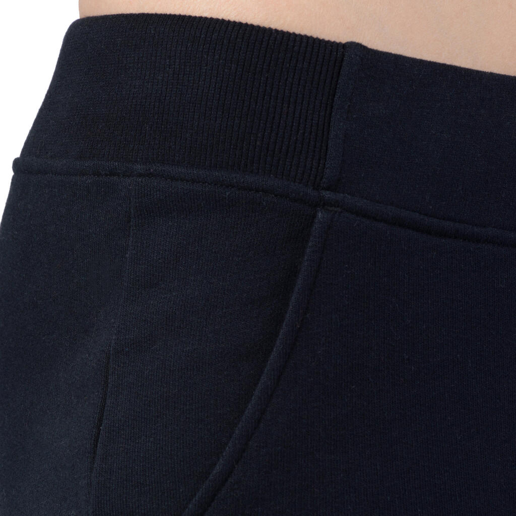 Jogginghose 500 Slim Gym Stretching Damen schwarz