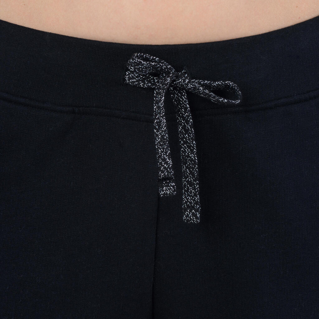 Jogginghose 500 Slim Gym Stretching Damen schwarz