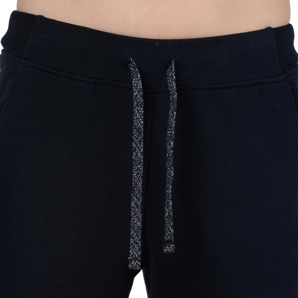 Jogginghose 500 Slim Gym Stretching Damen schwarz