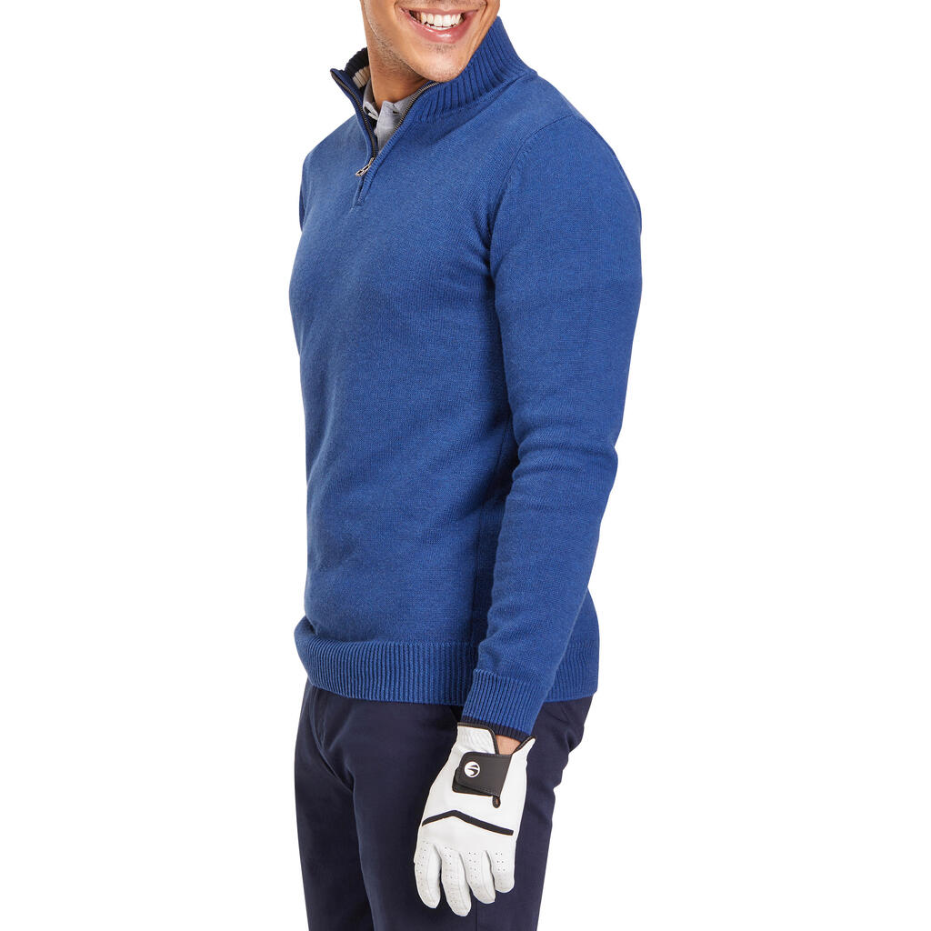 Pánsky golfový pulóver do chladného počasia modrý
