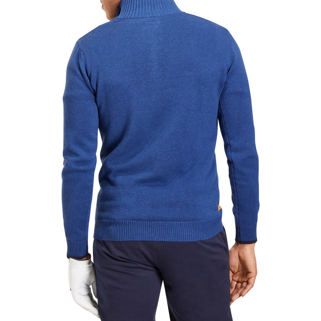 Pánsky golfový pulóver do chladného počasia modrý