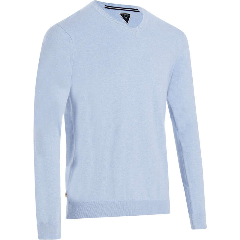 INESIS 500 Men's Golf Sweater Sky Blue Decathlon