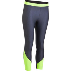 7/8 fitness cardio femme gris chiné et jaune Energy