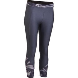 7/8 fitness cardio femme gris chiné imprimé noir Energy
