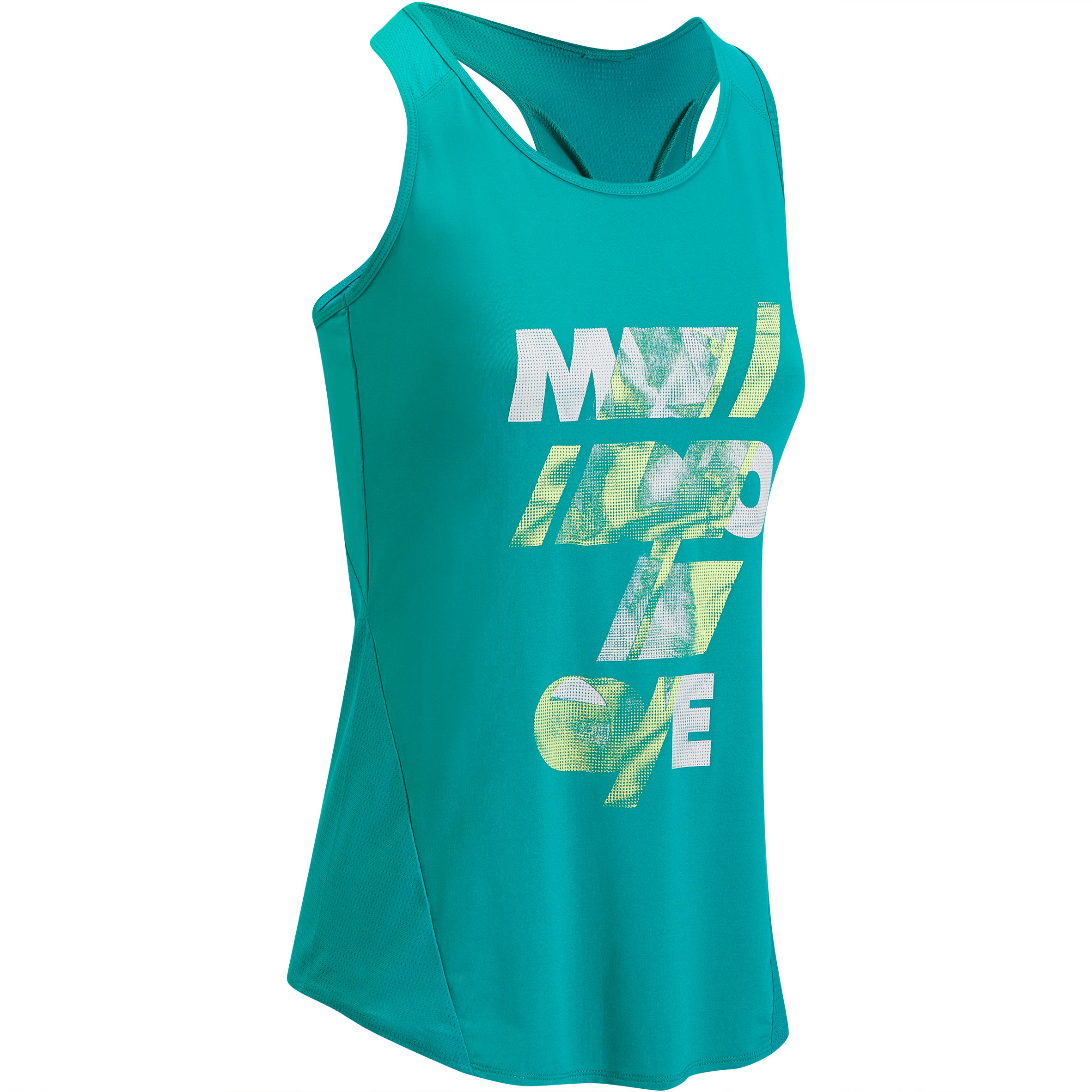 DOMYOS Energy Women's Cardio Fitness Tank Top - Blue/Green