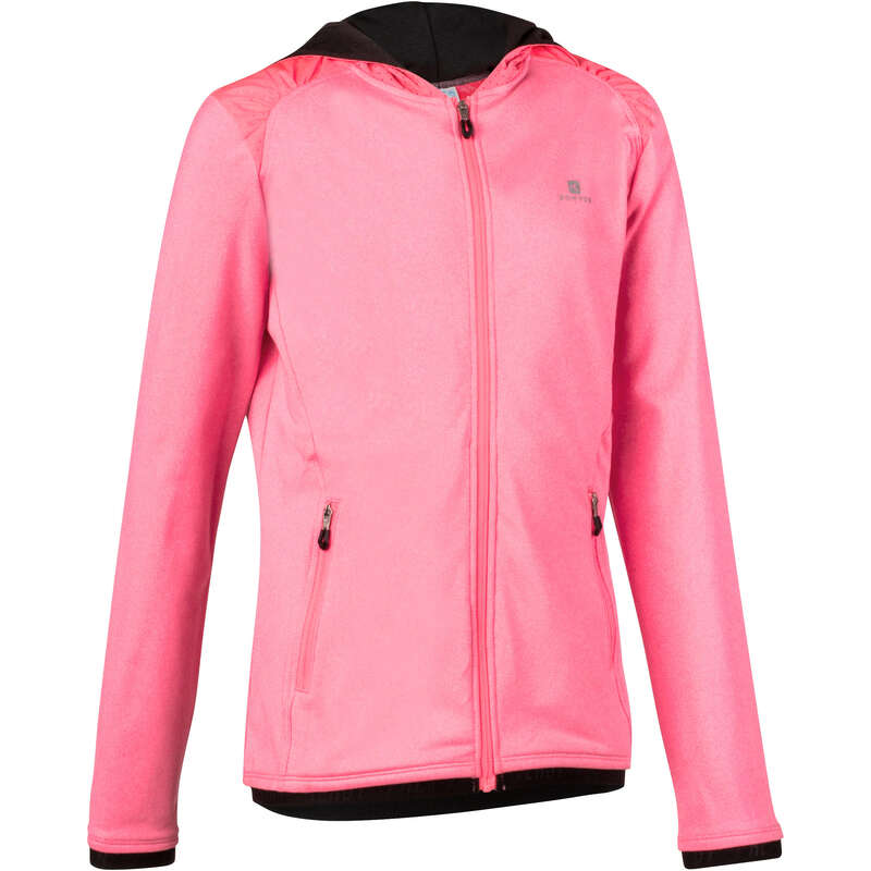 DOMYOS 980 Girls' Hooded Gym Jacket Pink Decathlon