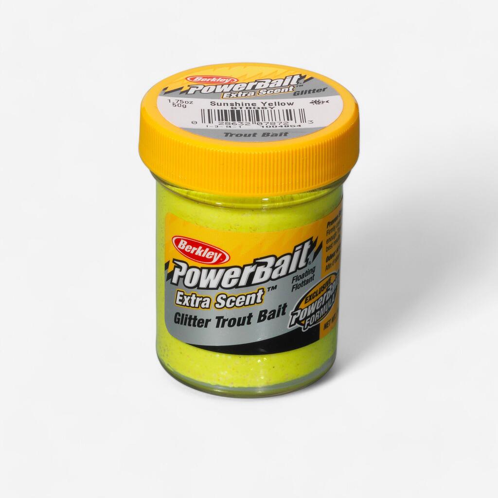 Rumena bleščeča vaba v obliki paste za ribolov postrvi v ribnikih (50 g)