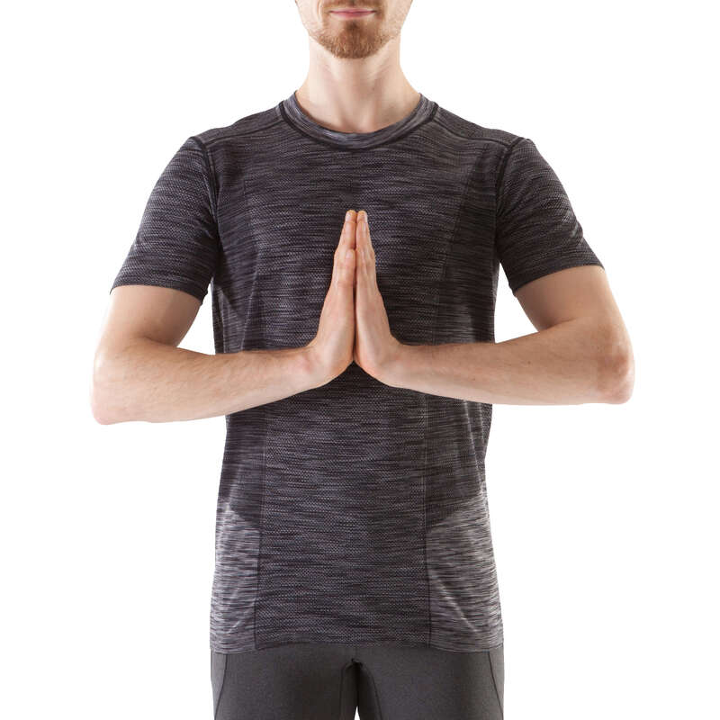 MAN YOGA APPAREL Clothing - Seamless Yoga T-Shirt DOMYOS - By Sport