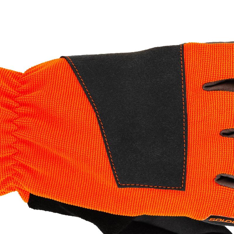 Guantes Caza Solognac Supertrack 100 Adulto Reforzado Naranja Fluo