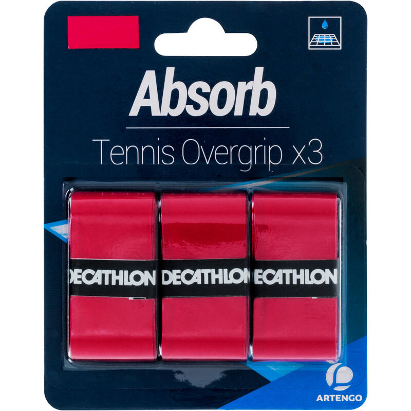SURGRIP DE TENNIS  ARTENGO ABSORBANT  BLANC LOT DE 3