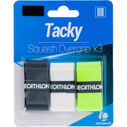 SURGRIP DE SQUASH ARTENGO TACKY BLANC/NOIRE/JAUNE