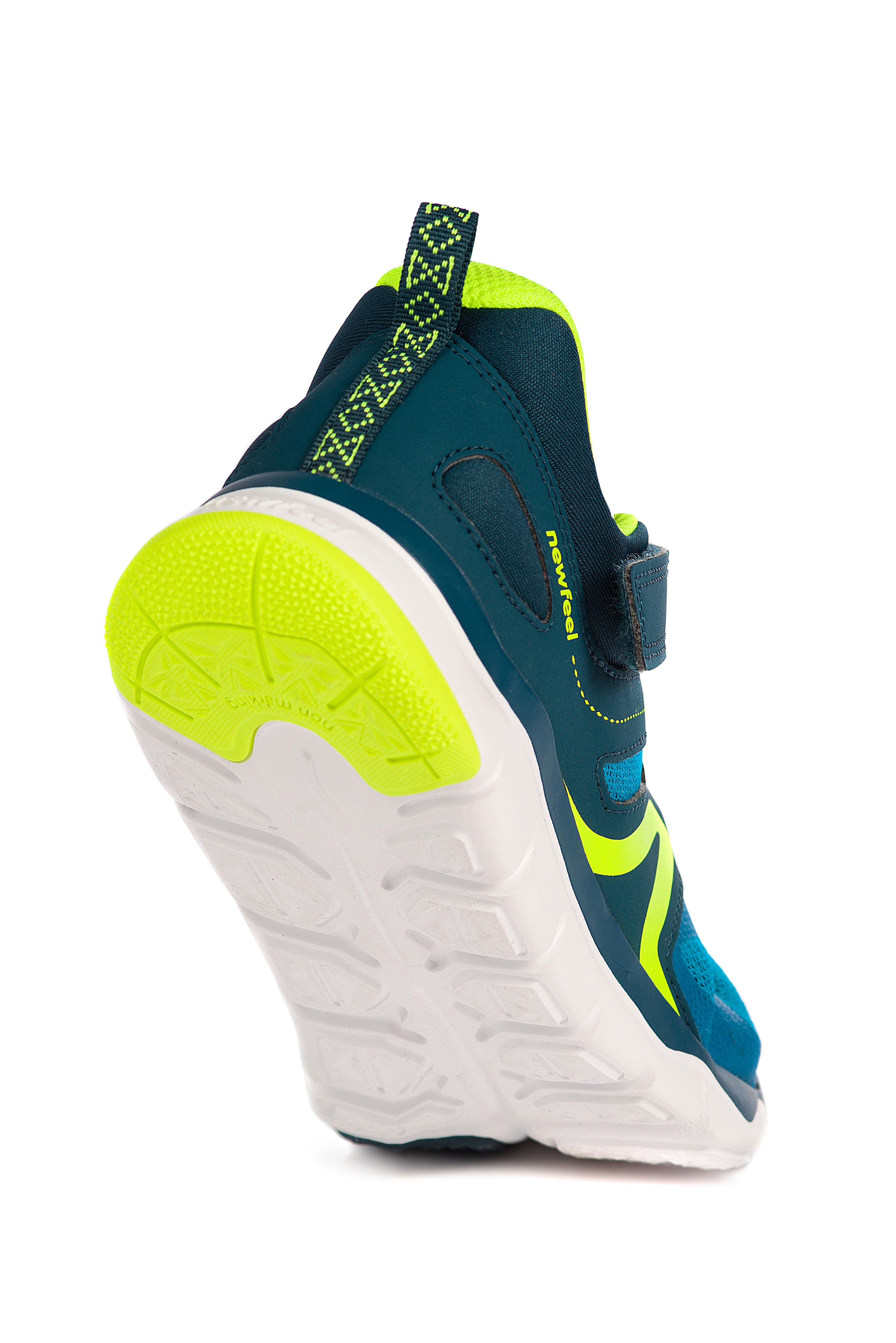 green and blue sneakers