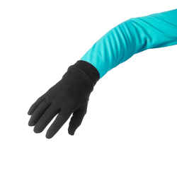 Μεταξωτά εσωτερικά γάντια ορεινής πεζοπορίας Trek 500 - Μαύρο