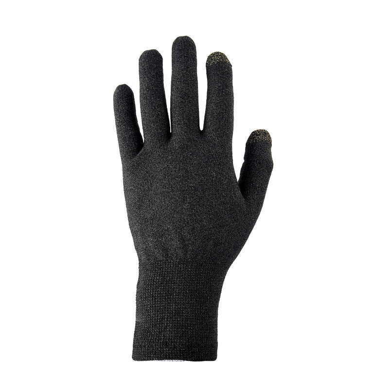 GLOVES, UNDERGLOVES, MITTENS HIKING/TREK Trekking - TREK 500 BLACK LINER GLOVES FORCLAZ - Trekking