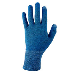 Unisex Mountain Trekking Touchscreen-Compatible Liner Gloves Trek 500 - blue