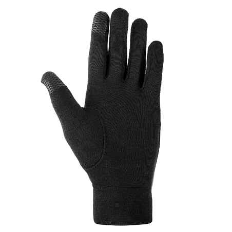 Adult Mountain Trekking Silk Liner Gloves - MT 500 Black