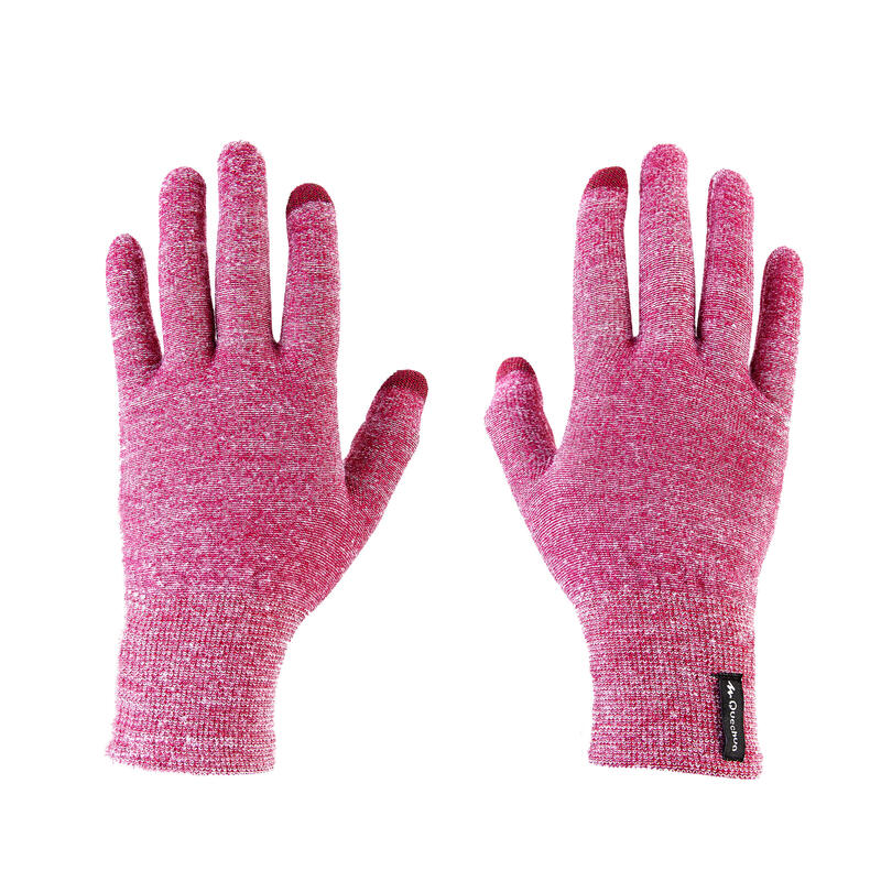 Sous-gants tactiles de trekking montagne - TREK 500 violet unisexe