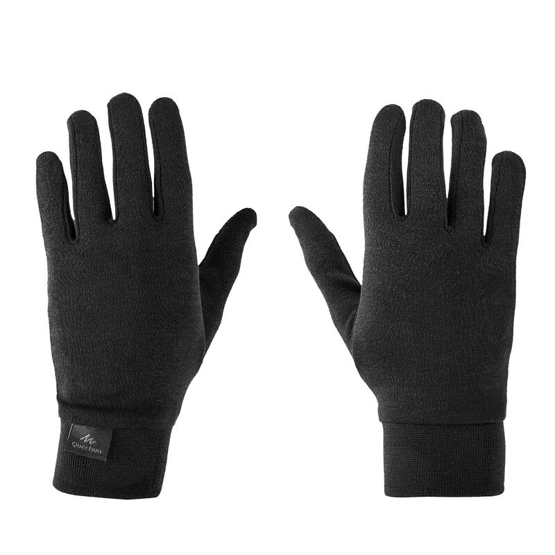 Adult 100% Silk Liner Gloves - Black