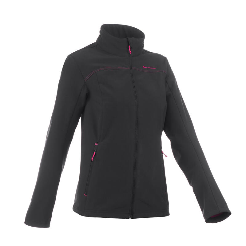 Coquille souple randonnée montagne RANDO 100 WINDWARM femme noir Coquille souple randonnée montagne RANDO 100 WINDWARM femme noir