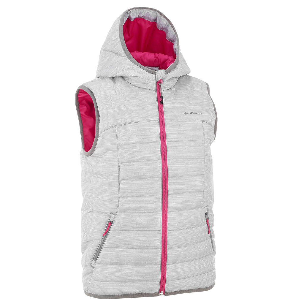 Wattierte Weste Wandern MH500 Kinder 123-166cm weiß
