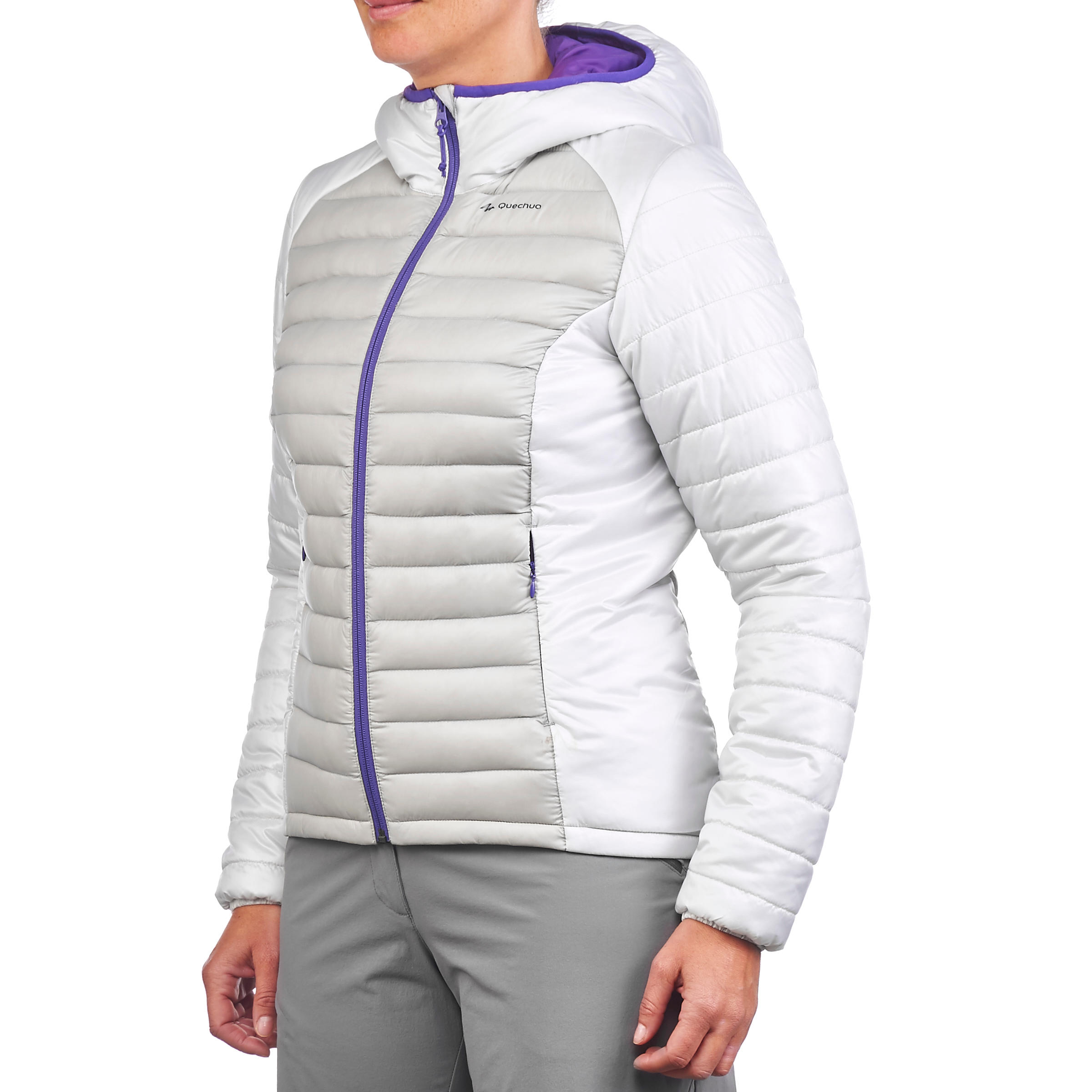 X-Light Women's Quilted Hiking Jacket - Light grey 3/15