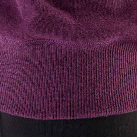 Women's Long-Sleeved Gentle Yoga Organic Cotton T-Shirt - Burgundy