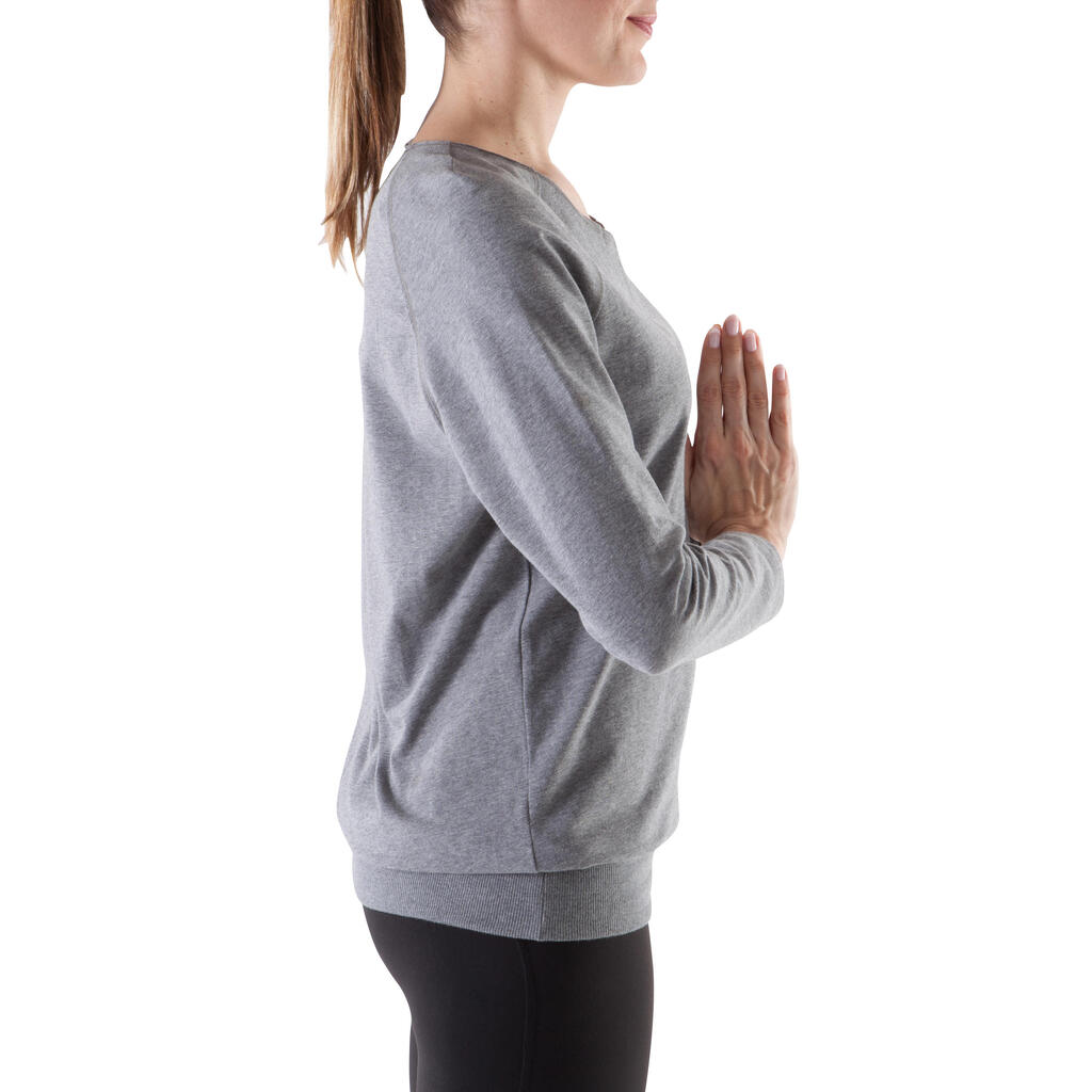 Langarmshirt Yoga F 100 Eco Damen lila