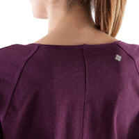 Women's Long-Sleeved Gentle Yoga Organic Cotton T-Shirt - Burgundy