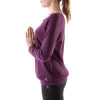 Women's Long-Sleeved Gentle Yoga Organic Cotton T-Shirt - Burgundy