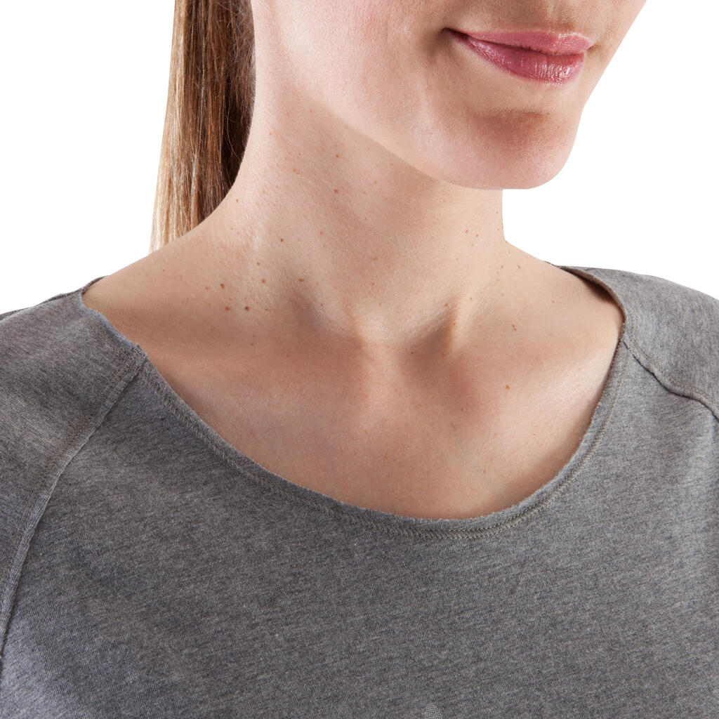 Langarmshirt Yoga F 100 Eco Damen lila