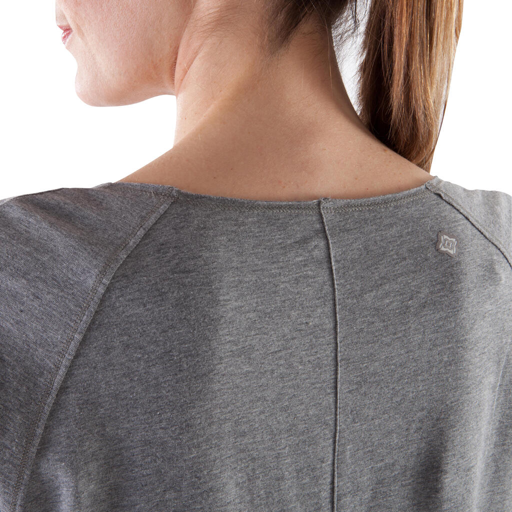 Langarmshirt Yoga F 100 Eco Damen lila