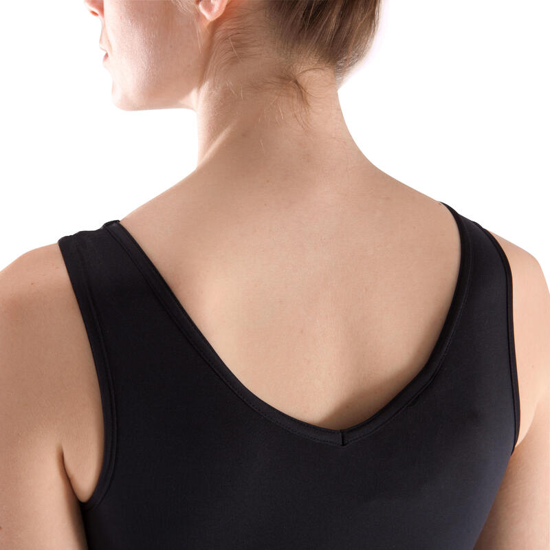 Maillot preto e turquesa sem mangas de Ginástica Artistica Feminina