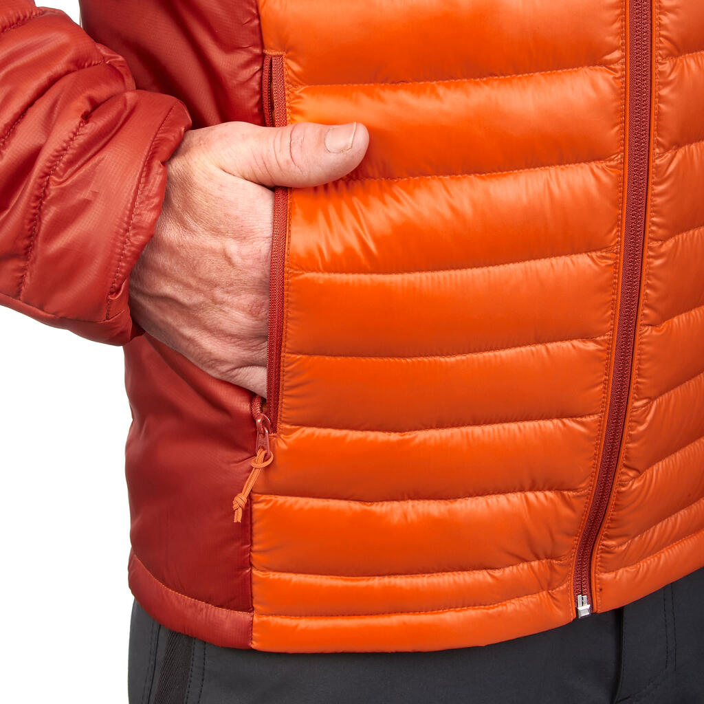 Moška jakna za treking iz puha X-Light – oranžna