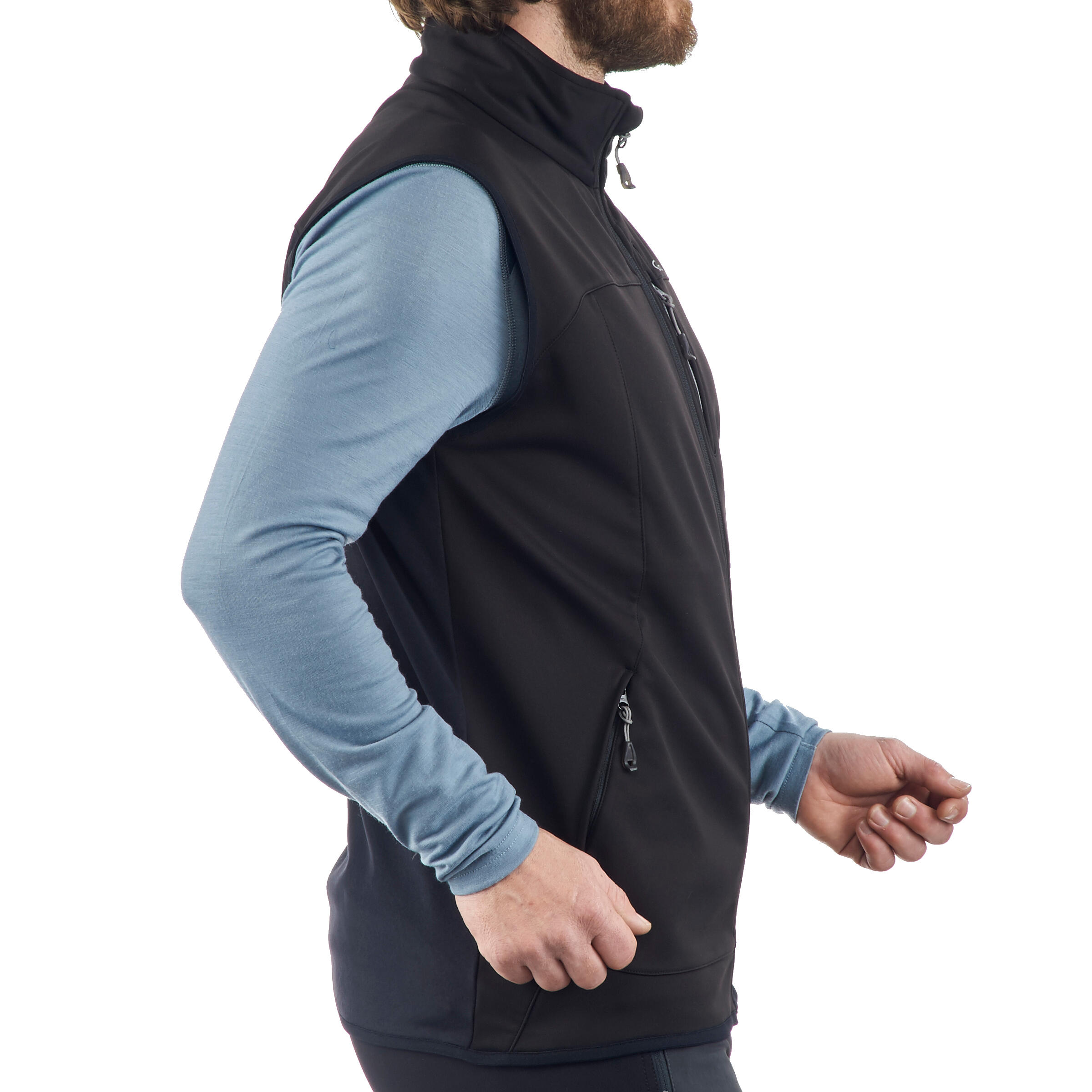 Gilet antivento montagna uomo TREK100 WIND nero QUECHUA | DECATHLON