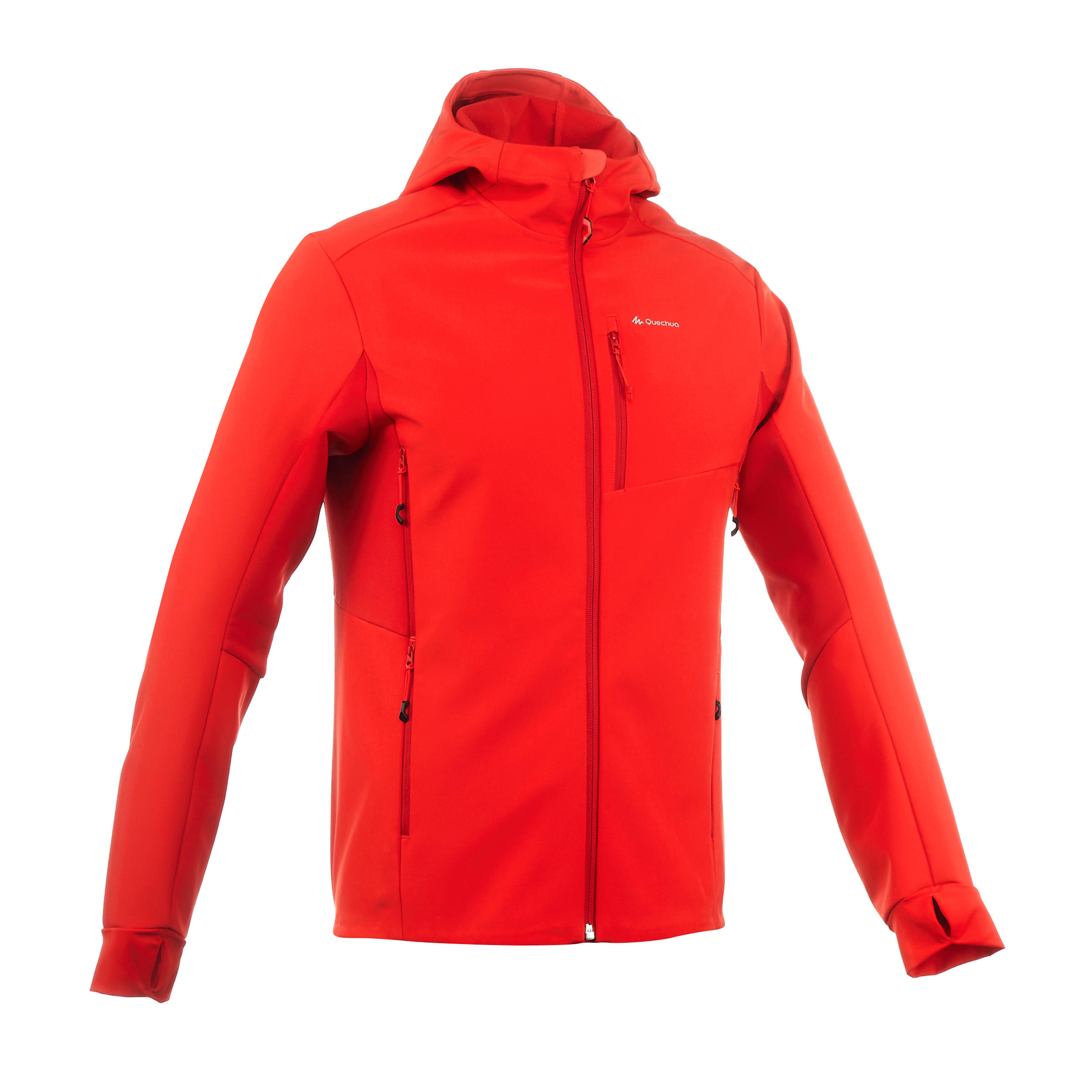 FORCLAZ Men's WindWarm 500 softshell red trekking jacket