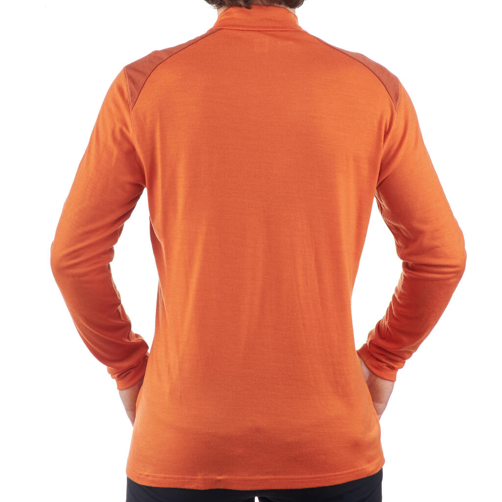 Merinoshirt Langarm Reißverschluss Techwool 190 Herren orange