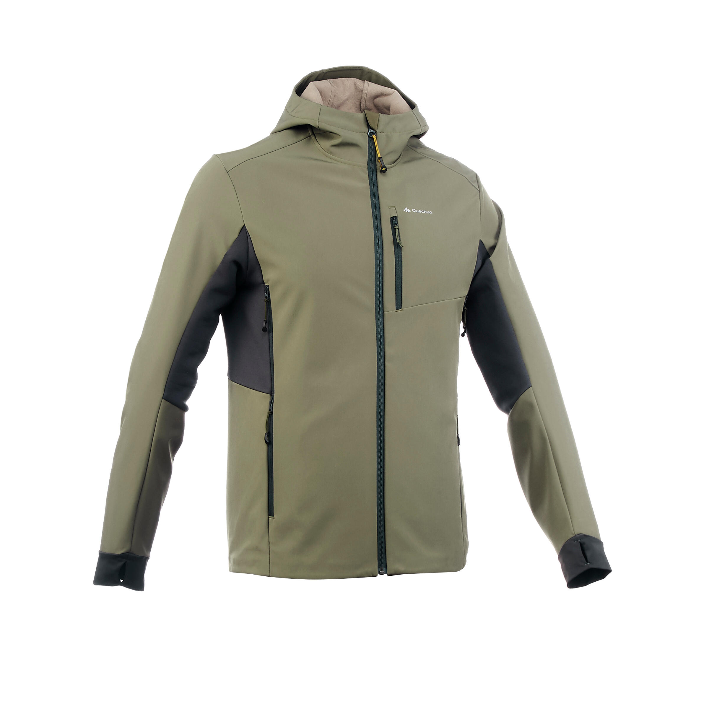 Jachetă Trekking Softshell WindWarm 500 Kaki Bărbaţi 500