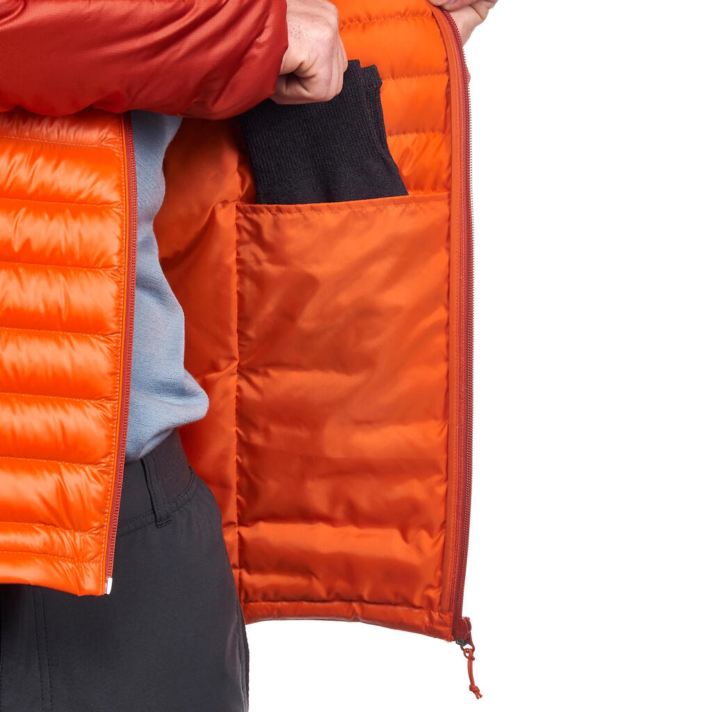 Moška jakna za treking iz puha X-Light – oranžna