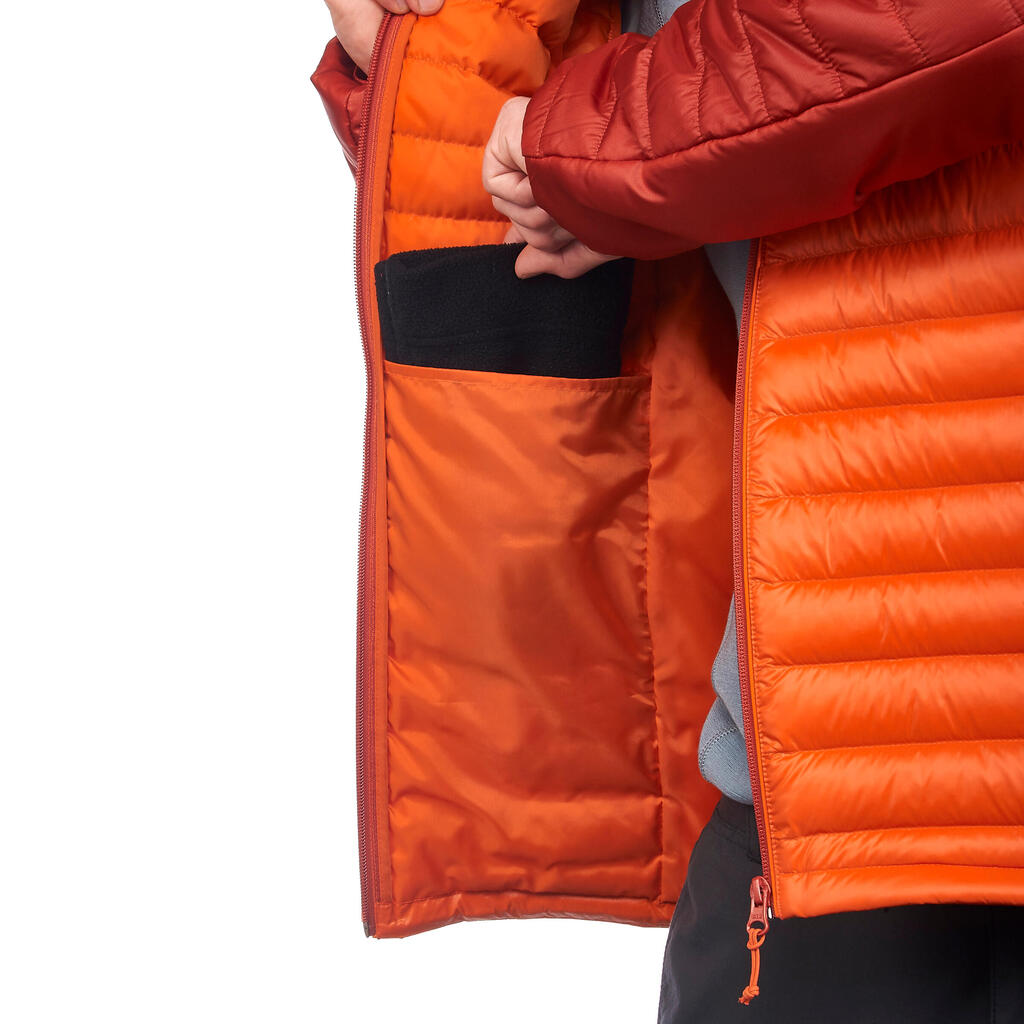 Moška jakna za treking iz puha X-Light – oranžna