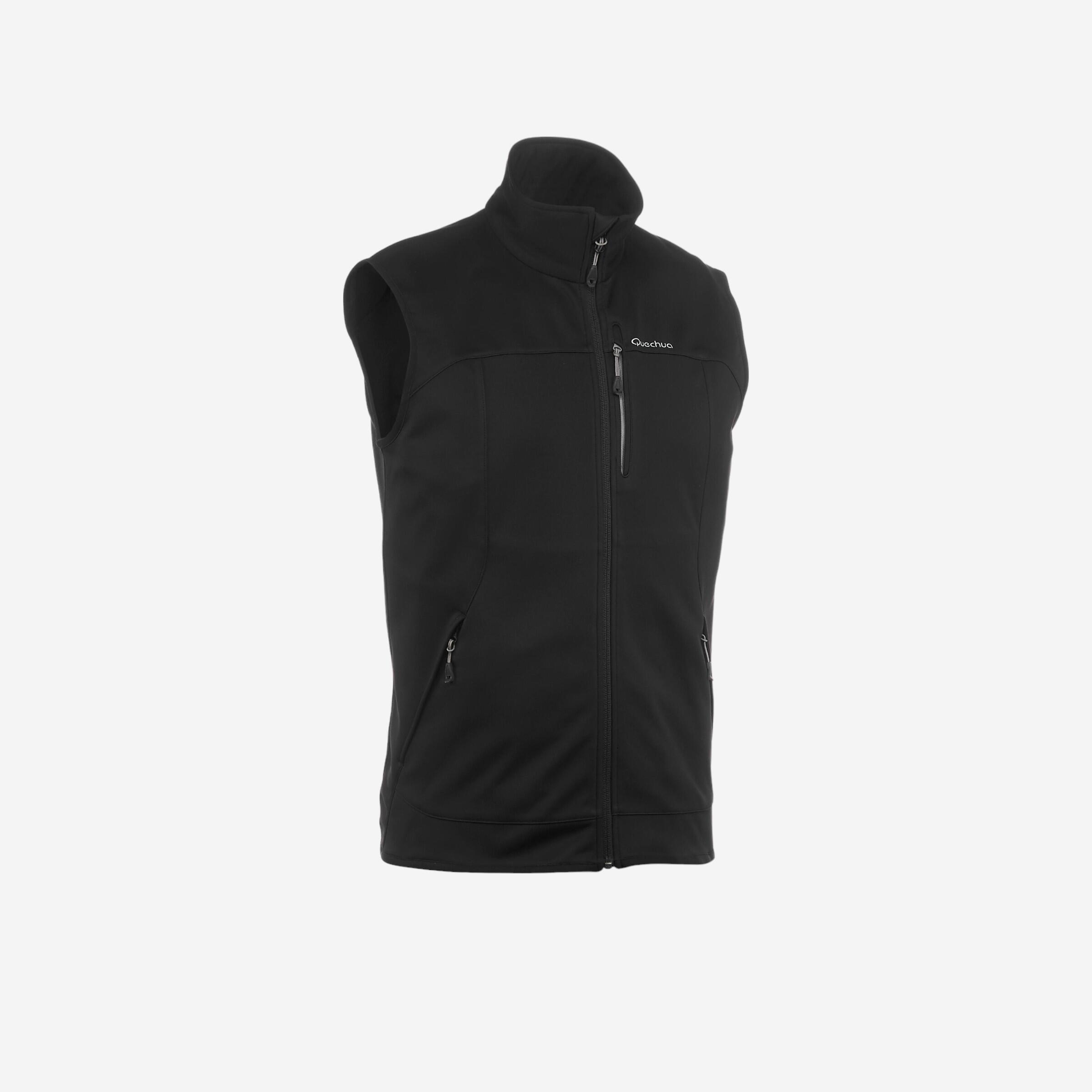 Gilet coupe vent de trek montagne TREK 100 WIND noir homme QUECHUA Decathlon